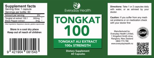 Tongkat 100 - 60 Capsules - 100:1 Extract - Image 2