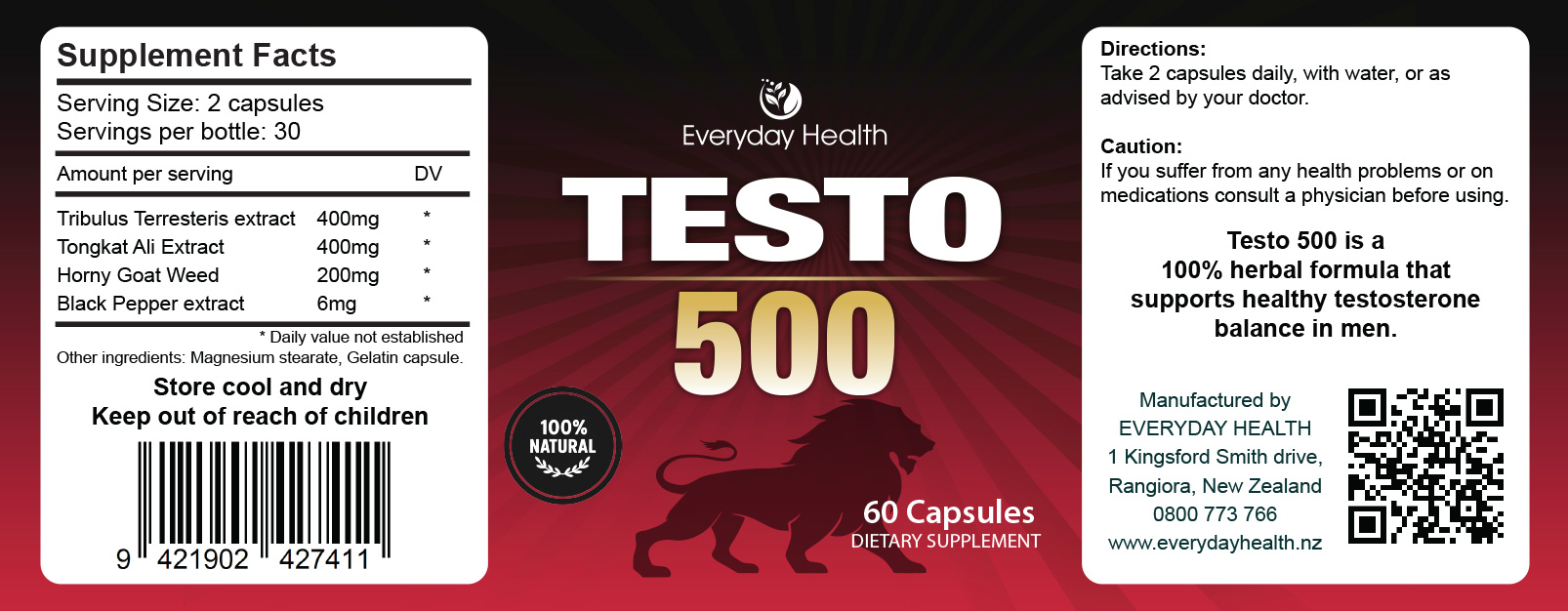 Testo 500 - Hormone Balance - 60 Capsules - Image 2