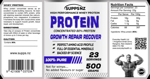 protein product label